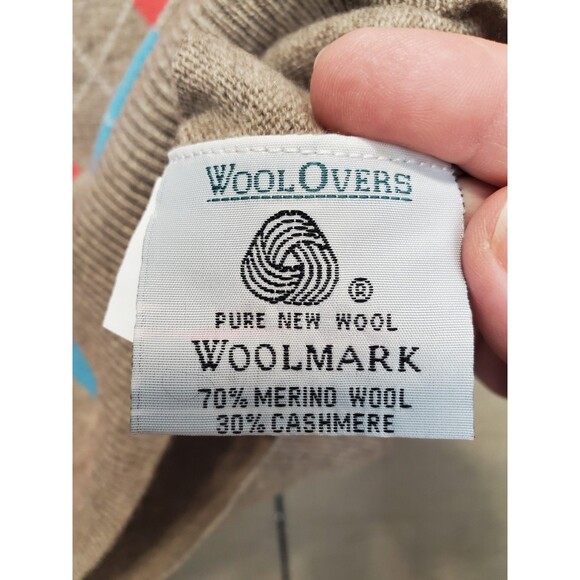 Woolovers Merino Wool/Cashmere Brown Argyle Long Sleeve Pullover Sweater S NWT - Picture 9 of 10